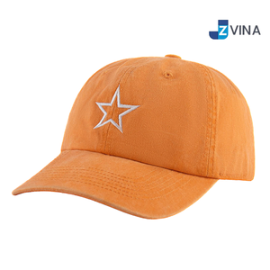 Casquette en coton délavé vintage avec logo personnalisé, unisexe, réglable, avec étoile brodée à l'avant, pour un usage décontracté en extérieur - Product Image 4