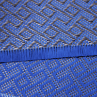 Tissu en fibre de carbone 3K 240G bleu royal à motif en blocs reliés pour panneaux composites décoratifs et garnitures intérieures automobiles