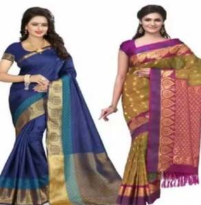 Sari Banarasi en soie verte douce de haute qualité, tenue de mariage traditionnelle indienne, mode estivale, pour fête de mariage, au meilleur prix - Product Image 1