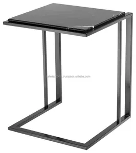 Mesa de Centro Minimalista de Lujo con Superficie de Madera y Estructura Metálica, Almacenamiento Portátil para Salas de Estar Modernas - Product Image 1