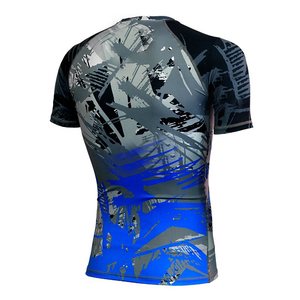 Vêtements de sport MMA à manches courtes avec logo personnalisé, rashguard en spandex imprimé sur mesure pour hommes - Product Image 5