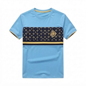 Men's Red Short Sleeve T-<b>Shirt</b> with <b>Lion</b> and Geometric Pattern Printed O-Neck Front Logo Breathable Loose Fit Casual Wear - Product Image 6