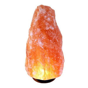 Lampe en sel rose de l'Himalaya avec base en bois et ampoule, lumière naturelle en cristal de sel pour la décoration de la maison - Product Image 1