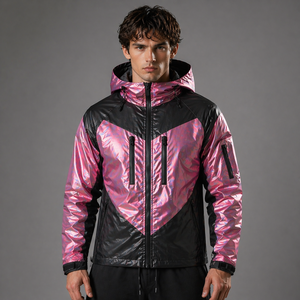 Veste coupe-vent réactive à la chaleur avec fermeture éclair, design personnalisé, tissu réactif à la chaleur, vert, pour hommes, fournisseur OEM - Product Image 1