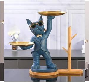 Bandejas decorativas vintage bohemias naranjas, bandeja para té, bandeja de almacenamiento de madera para mesa, diseño único - Product Image 2