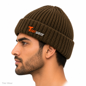 Gorro de esquí de calavera unisex personalizado al por mayor, gorro de punto con logotipo de parche tejido con puños para hombres y mujeres - Product Image 3