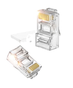 安価な価格Cat6 RJ45プラグUTP 8P8Cネットワークケーブルコネクタ2U 3U 15U金メッキRJ45クリスタルヘッドイーサネットCat6コネクタ - Product Image 1