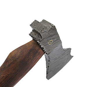 Artisan Forged Damascus Steel Hatchet Rosewood <b>Handle</b> With Leather Sheath Custom <b>Axe</b> Outdoor <b>Axe</b> - Product Image 6