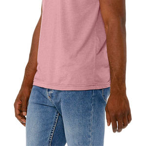 T-shirt personnalisé pour homme, coupe ample, en mélange polyester/coton, style oversize, pour l'exercice musculaire, épaules tombantes, devant uni - Product Image 6