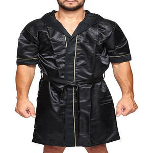 Customized Satin Boxing Robe Embroidery Sublimation Gym Boxing Karate Walkout Fight <b>Night</b> Gear - Product Image 3