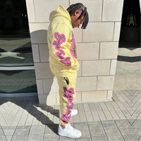 Sudaderas holgadas y Sudadera con capucha Fabricante personalizado Pantalones de chándal Jogger de dos piezas Chándal Flare Stacked Vintage Totalmente DTG Impreso