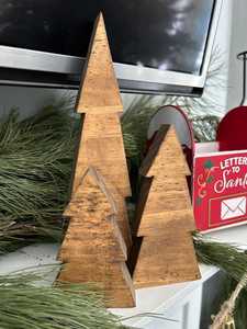 Ensemble de décorations de Noël en bois, 3 pièces, décoration de table rustique pour la maison, thème forêt d'hiver - Product Image 4