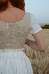 Nouvel Arrivage Haut Corset Renaissance Style Cottage Core pour Filles, Motif Floral Vintage, 100% Coton Respirant avec Rubans - Product Image 4