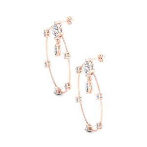 REYES Pendientes de Aro Minimalistas con Moissanita Certificada GRA, Forma Redonda, para Mujer, Oro Sólido de 14K y 18K, Joyería para Regalo de Boda - Product Image 3