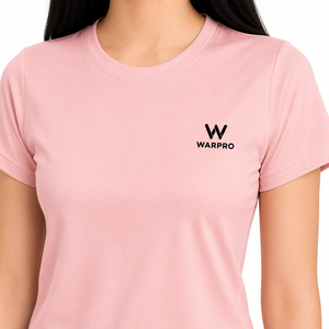 เสื้อยืดคอกลมสีชมพูสำหรับผู้หญิง Warpro ผ้าฝ้ายทรงเข้ารูป สวมใส่สบาย แขนสั้น สีพื้น ผ้าเจอร์ซีย์ระบายอากาศได้ดี เหมาะสำหรับฤดูใบไม้ผลิและฤดูร้อน - Product Image 5