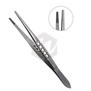 Pinzas quirúrgicas manuales premium de 6 pulgadas para tejido, instrumentos médicos con puntas serradas y mango fenestrado, que cumplen con MOL - Product Image 4