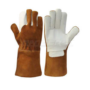 Gants de soudage ignifuges en cuir de vachette pleine fleur avec logo personnalisé, résistants à l'abrasion, robustes et anti-feu, marque privée - Product Image 2