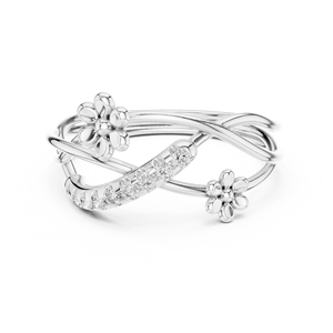 Spilt Shank <b>Infinity</b> loop Minimalist Round Cut Diamond Women's 14k Solid Yellow Gold Solitaire Ring For Engagement Wedding Gift - Product Image 5
