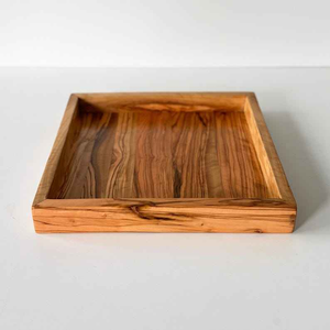 Premium Solid Olive Wood Serving Tray Handmade Square Wooden Food Serving Tray Decorative Coffee Tea Snack <b>Breakfast</b> Tray - Product Image 1