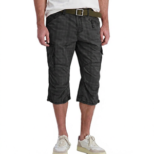 Pantalones Cortos para Hombre, Cintura Media, Multibolsillos, Transpirables, Estilo Casual, 100% Algodón Tejido, Cierre de Botón - Product Image 6
