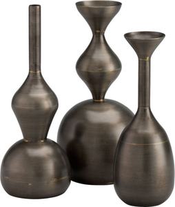 Vase à fleurs en métal de qualité supérieure, forme ronde, design fantastique, en aluminium couleur argent - Product Image 5