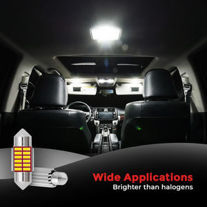 Roadpower (RP-ROOF10-G4) Paquete de 10 luces LED tipo festón de 31 mm para interior y techo de automóvil, color blanco frío 6000K, 15 g cada una - Product Image 2