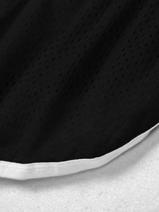 Custom Print Men's Mesh Bermuda Shorts With Side Stripe Drawstring Waist Breathable Casual Sport Men's Black Mesh Shorts Mid - Product Image 4