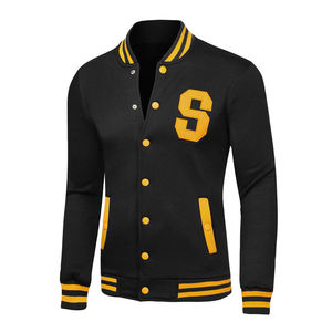 Veste universitaire personnalisée haut de gamme pour homme, style baseball, en mélange de laine, broderie, poignets côtelés, vêtement d'extérieur décontracté - Product Image 1