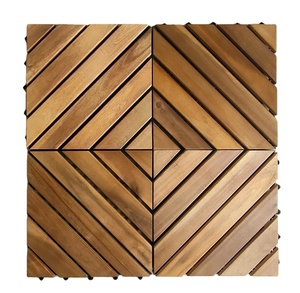 Carreaux de terrasse extérieurs imbriqués en bois massif à vendre pour meubles de jardin - Product Image 1