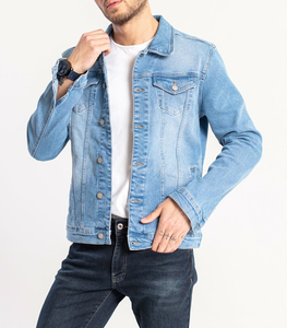 New <b>Custom</b> Style Coated Stand Collar <b>Denim</b> <b>Jacket</b> for Men Front Logo Premium Quality 100% Cotton Casual Breathable Windproof - Product Image 5