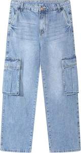 Jeans en denim délavé sur mesure pour hommes, coupe décontractée, style baggy, effet usé, coupe classique, hip-hop - Product Image 5