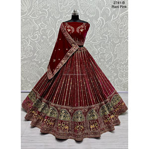 Collections de vêtements de mariée indiens en velours pour la mariée avec travail Zarkhan par Fabzone Modèle FZBELLA - Product Image 5