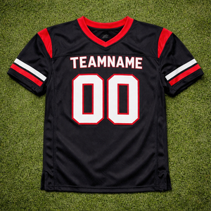 Fabricant OEM de maillots de football américain, maillot court uni, séchage rapide, respirant, antibactérien, grande taille, tissu 100% polyester, personnalisé - Product Image 1