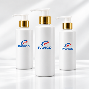 Flacon pompe cosmétique PET 100 ml 24 mm blanc pour lotion, shampoing, gel douche, emballage de soins de la peau OEM ODM PAVICO sérigraphié Vietnam - Product Image 4