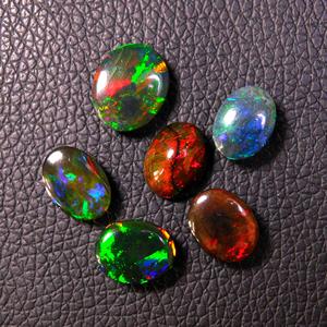 6x4mm opale éthiopienne naturelle multicolore pierre précieuse Cabochon forme ovale pierre précieuse en vrac couleur jeu ou feu opale éthiopienne Welo - Product Image 5