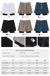 Pantalones Cortos Deportivos para Hombre 2 en 1, Ligeros, de Secado Rápido, Transpirables, para Fitness, Atletismo, Entrenamiento, Maratón - Product Image 6