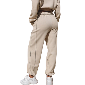 Conjunto Deportivo de Dos Piezas para Mujer, Estilo Casual, con Cierre de Cremallera, Cuello Alto, Cintura Elástica, Corte Holgado, Ropa Deportiva - Product Image 2