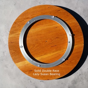 Wood Double Tier Rotating Tray Smooth-Spin Lazy Susan for Tabletop <b>Spice</b> Serving - Product Image 6