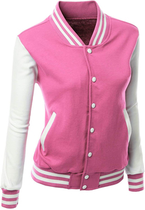 Veste universitaire boutonnée pour femme, vêtement d'extérieur tendance avec intérieur doux et détails contrastés pour un style décontracté et urbain - Product Image 3