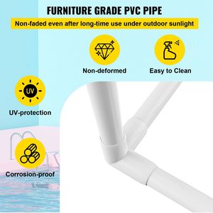 Portasciugamani da Esterno in PVC Autoportante con 5 Barre, Finitura Spazzolata, Gancio Porta Borsa per Aree Piscina, Interni ed Esterni - Product Image 4