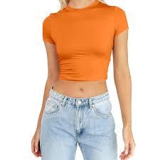 STELLAR Blusa de Verano para Mujer, Ecológica, Casual, Lisa, de Punto, Poliéster/Algodón, Manga Corta, Corte Holgado, Largo Regular, con Plumas - Product Image 2