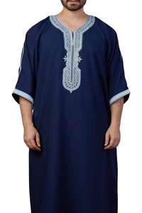 Vente en gros de Jubbah marocain de haute qualité pour hommes robe arabe musulmane pour hommes vêtements islamiques personnalisés Thobe / Thawb - Product Image 3