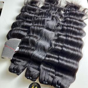Cabello humano virgen vietnamita a granel, cabello humano virgen con ondas profundas para trenzas bohemias, extensiones de cabello humano a precio de mayoreo. - Product Image 2