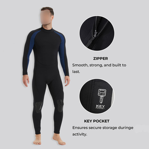 Combinaison de plongée homme de qualité supérieure, fermeture éclair avant, néoprène, isolation thermique, pour la plongée en eau profonde - Product Image 3