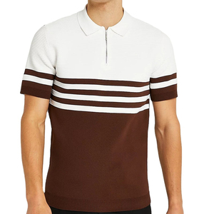 Camisas de Golf de Punto para Hombre, Manga Corta, Cierre de Cremallera, Estilo Casual, Logotipo Bordado Personalizado OEM, Secado Rápido - Product Image 1