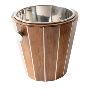 Seau à glace en bois double paroi en acier inoxydable pour la vente en gros, refroidisseur à vin personnalisé avec logo, glacière à bière isolée pour usage hôtelier - Product Image 1