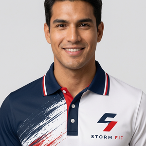 Camiseta Polo Deportiva Personalizada para Hombre, de Secado Rápido, 100% Poliéster, Manga Corta, Diseño de Montaña Estampado, Corte Regular - Product Image 4