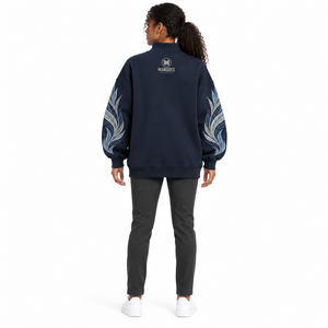 Sudadera de invierno personalizada para mujer, cuello simulado, larga, 100% algodón, forro polar suave y grueso, holgada, ecológica, transpirable, con logo frontal - Product Image 4