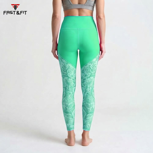 High Quality Women's Fitness Gym Sports Pants Ladies Denim <b>Leggings</b> With Logo Workout and Yoga Use Made of Spandex Nylon - Product Image 5