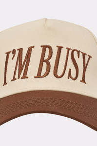 Gorra Trucker Bordada 'I'm Busy' Unisex, 6 Paneles, Ajustable, 100% Algodón, Estilo Urbano, Casual, para Primavera/Verano - Product Image 2